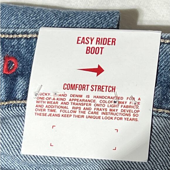 LUCKY BRAND JEANS WOMENS 00/24 EASY RIDER BOOTCUT COMFORT STRETCH PISCES BLUE - Picture 12 of 14